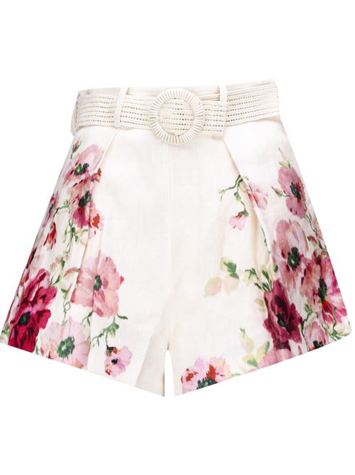 Light beige/multicolour shorts Zimmermann | 7453ASS246CREAM/RED FLORAL